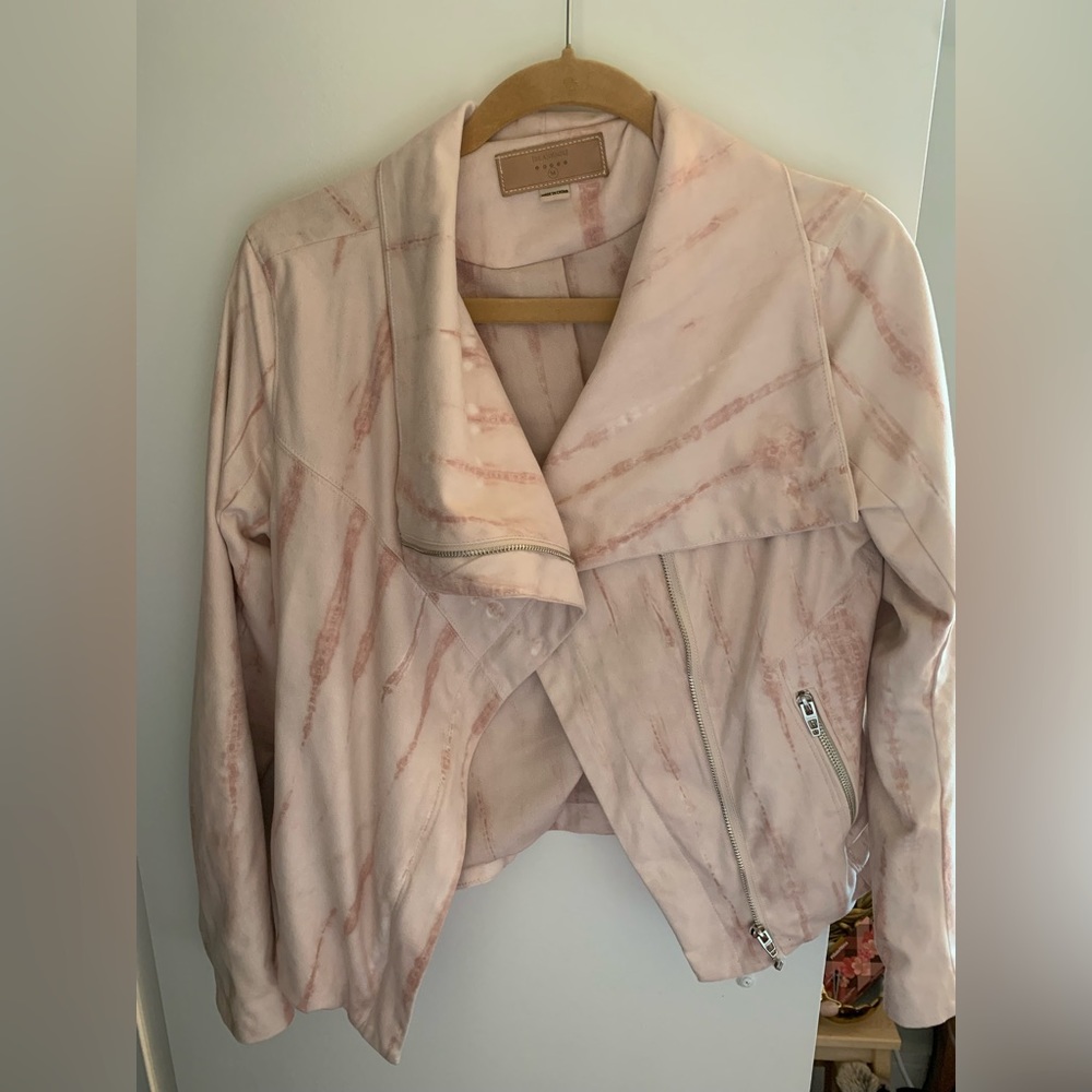 Anthropologie’s Blank NYC Pink Tie Dye Moto Jacket